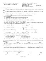 Đề và đáp án kiểm tra học kì 1 môn vật lý 12 năm 2016 trường việt thanh 