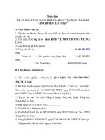 Dự án đầu tư bổ sung thiết bị phục vụ cơ sở thu gom vận chuyển rác thải