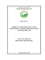 Nghiên cứu diễn biến chất lượng môi trường tại thành phố Thái Nguyên giai đoạn 2008 - 2014