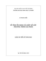 Về tính ổn định của một số lớp phương trình sai phân 