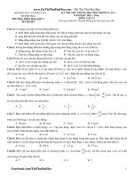 Đề thi thử THPT lần 1 môn lý trường THPT Hậu Lộc 2