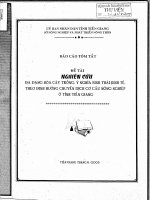 Nghiên cứu đa dạng hóa cây trồng, ý nghĩa sinh thái kinh tế theo định hướng chuyển dịch cơ cấu nông nghiệp ở tỉnh tiền giang 