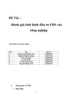 Đồ án tốt nghiệp đánh giá tình hình đầu tư FDI vào công nghiệp