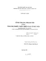 Tình trạng phạm tội của thanh, thiếu niên hiện nay ở hà nội