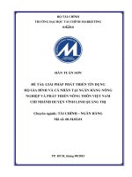 Giải pháp phát triển tín dụng hộ gia đình và cá nhân tại ngân hàng nông nghiệp và phát triển nông thôn việt nam chi nhánh huyện vĩnh linh quảng trị 