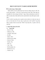 BÁO CÁO: SẢN XUẤT VÀ KSCL BÁNH MUFFIN