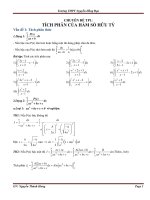 CHUYÊN ĐỀ TP1: TÍCH PHÂN CỦA HÀM SỐ HỮU TỈ