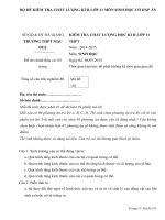 BỘ đề KIỂM TRA CHẤT LƯỢNG kì II lớp 11 môn SINH học có đáp án, 2015