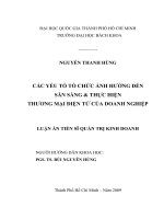 Các yếu tố tổ chức ảnh hưởng đến sẵn sàng  thực hiện thương mại điện tử của doanh nghiệp 