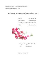 Kế hoạch hoạt động giáo dục chủ đề thế giới thực vật trường mầm non