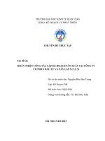 HOÀN THIỆN CÔNG tác lập kế HOẠCH sản XUẤT tại CÔNG TY cổ PHẦN đầu tư và xây lắp 5 (c c 5)