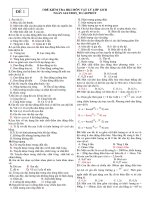 Đề và đáp án kiểm tra học kì 1 môn vật lý 12 năm 2016 trường THPT cơ bản 