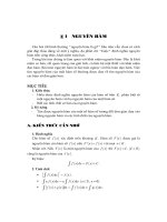 LÝ THUYẾT VÀ BÀI tập NGUYÊN HÀM