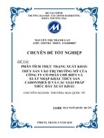 phân tích thực trạng xuất khẩu thủy sản vào thị trường mỹ của công ty cổ phần chế biến và xuất nhập khẩu thủy sản cadovimex ii và các giải pháp thúc đẩy xuất khẩu