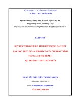 BÀI DỰ THIDẠY HỌC THEO CHỦ ĐỀ TÍCH HỢP TRONG CÁC TIẾT DẠY HỌC THEO DỰ ÁN (PROJECT) CỦA CHƯƠNG TRÌNH TIẾNG ANH THÍ ĐIỂM 11 TẠI TRƯỜNG THPT THÁP MƯỜI