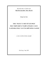 Thực trạng và một số giải pháp phát triển hợp lý nghề lưới kéo cá đáy xa bờ khai thác tại vùng biển đông nam bộ 