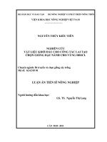 Nghiên cứu vật liệu khởi đầu cho công tác lai tạo chọn giống đậu nành cho vùng ĐBSCL 