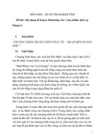 Xây dựng kế hoạch marketing cho 1 sản phẩm, dịch vụ