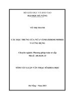 Các đặc trưng của nửa vành zerosumfree và ứng dụng