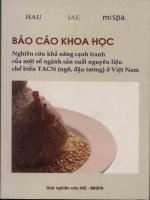 Nghiên cứu khả năng cạnh tranh của một số ngành sản xuất nguyên liệu chế biến thức ăn chăn nuôi (ngô, đậu tương) ở việt nam 