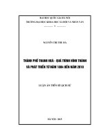 Thành phố thanh hóa   quá trình hình thành và phát triển từ năm 1804 đến năm 2010