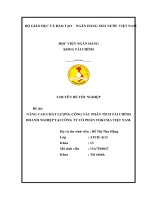 NÂNG CAO CHẤT LƯỢNG CÔNG tác PHÂN TÍCH tài CHÍNH DOANH NGHIỆP tại CÔNG TY cổ PHẦN TOKUMA VIỆT NAM