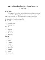 BÁO CÁO: SẢN XUẤT VÀ KIỂM SOÁT CHẤT LƯỢNG KẸO CỨNG và KẸO CHUỐI