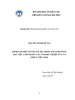 ĐÁNH GIÁ một số yếu tố tác ĐỘNG tới KHẢ NĂNG tạo VIỆC làm TRONG các DOANH NGHIỆP vừa và NHỎ ở VIỆT NAM