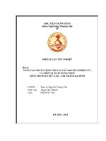 NÂNG CAO CHẤT LƯỢNG CHO VAY CÁC DOANH NGHIỆP VỪA VÀ NHỎ TẠI NGÂN HÀNG TMCP CÔNG THƯƠNG VIỆT NAM – CHI NHÁNH BA ĐÌNH