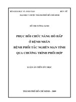 Phục hồi chức năng hô hấp ở bệnh nhân bệnh phổi tắc nghẽn mạn tính qua chương trình phối hợp 