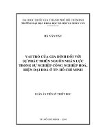Vai trò của gia đình đối với sự phát triển nguồn nhân lực trong sự nghiệp công nghiệp hóa, hiện đại hóa ở TP  hồ chí minh 