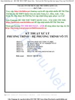 Kỹ thuật xử lý phương trình, hệ phương trình chứa căn THPT quốc gia