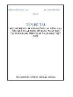 MỘT SỐ BIỆN PHÁP NHẰM GÓP PHẦN NÂNG CAO HIỆU QUẢ HOẠT ĐỘNG TÍN DỤNG NGẮN HẠN TẠI NGÂN HÀNG TMCP XUẤT NHẬP KHẨU VIỆT NAM