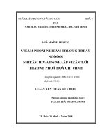 Viêm phổi nhiễm trùng trên người nhiễm HIVAIDS nhập viện tại thành phố hồ chí minh 