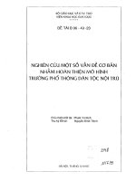 Nghiên cứu một số vấn đề cơ bản nhằm hoàn thiện mô hình trường phổ thông dân tộc nội trú