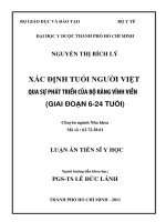 Xác định tuổi người việt qua sự phát triển của bộ răng vĩnh viễn (giai đoạn 6 24 tuổi) 