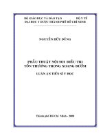 Phẫu thuật nội soi điều trị tổn thương trong xoang bướm 