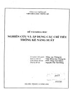 Nghiên cứu và áp dụng các chỉ tiêu thống kê năng suất