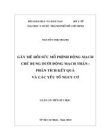 Gây mê hồi sức mổ phình động mạch chủ bụng dưới động mạch thận  phân tích kết quả và các yếu tố nguy cơ 