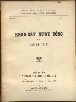 Khảo sát nước uống tại bình tuy  luận án tiến sĩ y khoa quốc gia 
