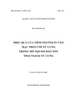 Hiệu quả của tiêm oxytocin vào mạc treo vòi tử cung trong mổ nội soi bảo tồn thai ngoài tử cung 
