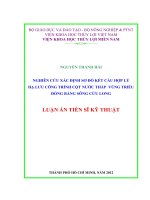 Nghiên cứu xác định sơ đồ kết cấu hợp lý hạ lưu công trình cột nước thấp vùng triều đồng bằng sông cửu long 