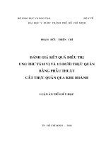 Đánh giá kết quả điều trị ung thư tâm vị và 13 dưới thực quản bằng phẫu thuật cắt thực quản qua khe hoành 
