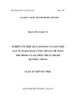 Nghiên cứu hiệu quả giảm đau của kết hợp gây tê ngoài màng cứng với gây mê toàn thể trong và sau phẫu thuật nội soi đại   trực tràng 