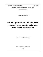 Kỹ thuật kéo dài thừng tinh trong phẫu thuật điều trị tinh hoàn ẩn thể cao 