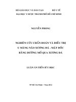 Nghiên cứu chẩn đoán và điều trị u màng não xương đá   mặt dốc bằng đường mổ qua xương đá 