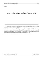 Các Chức Năng Thiết Kế 3D Cơ Bản Với Phần Mềm Proe Wildfire