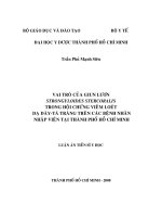 Vai trò của giun lươn Strongyloides Stercoralis trong hội chứng viêm loét dạ dày - tá tràng trên các bệnh nhân nhập viện tại Thành phố Hồ Chí Minh