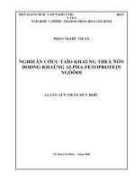 NGHIÊN cứu tạo KHÁNG THỂ đơn DÒNG KHÁNG ALPHA FETOPROTEIN NGƯỜI 