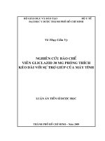 Nghiên cứu bào chế viên gliclazid 30 mg phóng thích kéo dài với sự trợ giúp của máy tính 